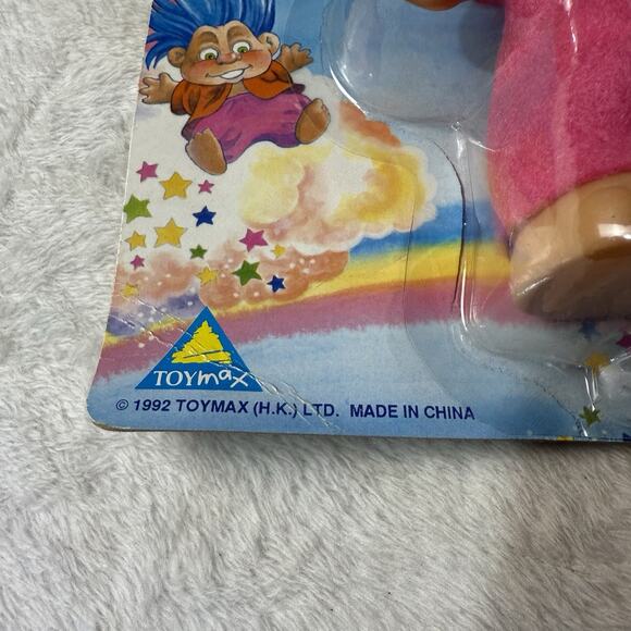 1992 Toymax Talking Troll In Box Pink Clothes Yellow Hair RARE No Battery New - Picture 3 of 3